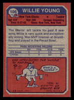 1973 Topps #106 Willie Young Near Mint+ 