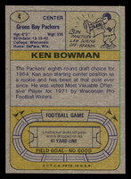 1974 Topps #4 Ken Bowman Near Mint  ID: 429816