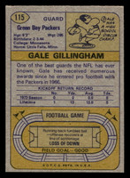 1974 Topps #115 Gale Gillingham Near Mint  ID: 429917