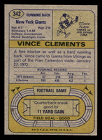 1974 Topps #342 Vince Clements Ex-Mint RC Rookie 