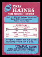 1984 Topps USFL #20 Kris Haines NM-Mint  ID: 430958