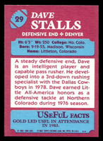 1984 Topps USFL #29 Dave Stalls NM-Mint  ID: 430967