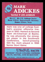 1984 Topps USFL #46 Mark Adickes NM-Mint  ID: 430983