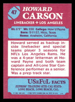 1984 Topps USFL #47 Howard Carson NM-Mint  ID: 430984