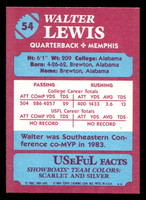 1984 Topps USFL #54 Walter Lewis NM-Mint  ID: 430990