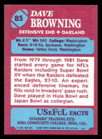 1984 Topps USFL #85 Dave Browning NM-Mint  ID: 431020