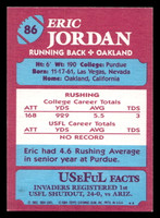 1984 Topps USFL #86 Eric Jordan NM-Mint  ID: 431021