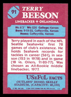 1984 Topps USFL #91 Terry Beeson NM-Mint  ID: 431026