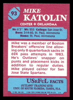 1984 Topps USFL #93 Mike Katolin NM-Mint  ID: 431028