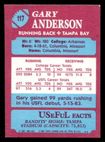 1984 Topps USFL #117 Gary Anderson NM-Mint RC Rookie  ID: 431052