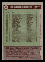 1976 Topps #46 Los Angeles Dodgers/Walt Alston MG CL Excellent+ 