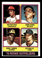 1976 Topps #598 Hector Cruz/Jamie Quirk/Jerry Turner/Joe Wallis Rookie Outfielders Near Mint RC Rookie  ID: 431665