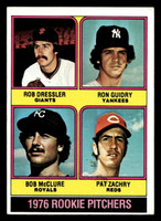 1976 Topps #599 Rob Dressler/Ron Guidry/Bob McClure/Pat Zachary Rookie Pitchers Excellent+ RC Rookie  ID: 431666