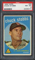 1959 Topps #26 Chuck Stobbs PSA 8 NM-Mint Cardinals