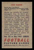 1951 Bowman #57 Jon Baker Excellent+ 