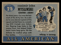 1955 Topps All American #25 Cas Myslinski Excellent SP 