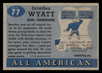 1955 Topps All American #77 Bowden Wyatt Very Good SP  ID: 436338