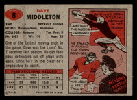 1957 Topps #8 Dave Middleton Very Good  ID: 436417