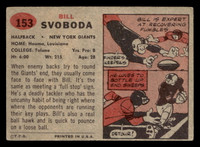 1957 Topps #153 Bill Svoboda DP Excellent RC Rookie  ID: 436467