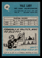 1964 Philadelphia #62 Yale Lary Ex-Mint  ID: 436736