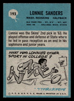 1964 Philadelphia #193 Lonnie Sanders Ex-Mint  ID: 436934
