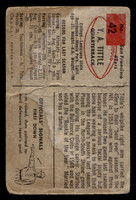 1954 Bowman #42 Y. A. Tittle Poor  ID: 437486
