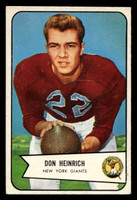 1954 Bowman #92 Don Heinrich Very Good RC Rookie SP  ID: 437513