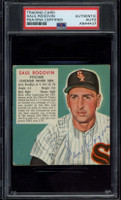 Saul Rogovin 1952 Red Man Signed Auto PSA/DNA Slabbed White Sox