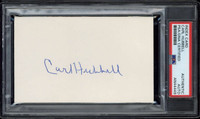 Carl Hubbell Index Card Signed Auto PSA/DNA Slabbed Giants