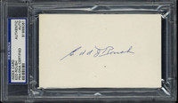 Edd Roush Index Card Signed Auto PSA/DNA Slabbed Reds