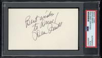 Dean Smith Index Card Signed Auto PSA/DNA Authenticated UNC