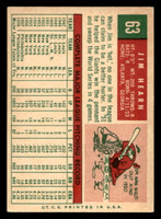 1959 Topps #63 Jim Hearn UER Excellent  ID: 438789