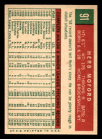 1959 Topps #91 Herb Moford Excellent+ RC Rookie  ID: 438823