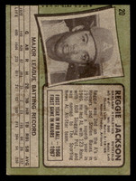 1971 Topps #20 Reggie Jackson Very Good  ID: 441114