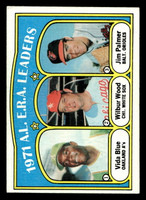 1972 Topps #92 Vida Blue/Wilbur Wood/Jim Palmer AL ERA Leaders Excellent+  ID: 441445
