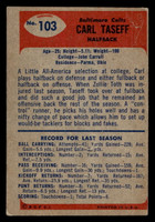 1955 Bowman #103 Carl Taseff Poor RC Rookie trimmed 