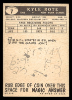 1959 Topps #7 Kyle Rote Excellent+  ID: 443618