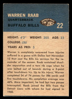 1962 Fleer #22 Warren Raab Very Good 