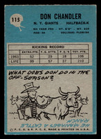 1964 Philadelphia #115 Don Chandler Excellent 