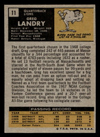 1971 Topps #11 Greg Landry Near Mint RC Rookie  ID: 447831