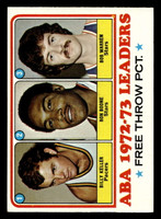 1973-74 Topps #237 Billy Keller/Ron Boone/Bob Warren ABA F.T. Pct. Leaders Ex-Mint  ID: 449807
