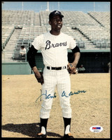 Hank Aaron 8 x 10 Photo Signed Auto PSA/DNA Authenticated Braves ID: 452307