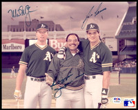 Mark McGwire Reggie Jackson Canseco 8 x 10 Photo Signed Auto PSA/DNA Authenticated A's ID: 452346