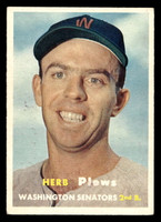 1957 Topps #169 Herb Plews UER Excellent+ RC Rookie  ID: 453422