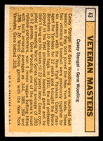 1963 Topps #43 Casey Stengel/Gene Woodling Veteran Masters Ex-Mint  ID: 453730