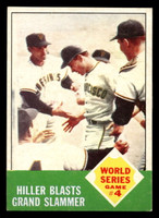 1963 Topps #145 World Series Game 4 Hiller Blasts Grand Slammer Excellent+  ID: 453980