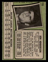 1971 Topps #155 Ken Henderson Excellent+  ID: 456644
