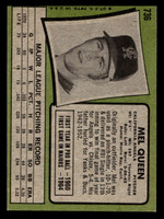 1971 Topps #736 Mel Queen Ex-Mint SP High #  ID: 458761
