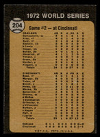 1973 Topps #204 World Series Game 2 A's Make It Two Straight. Ex-Mint  ID: 460223