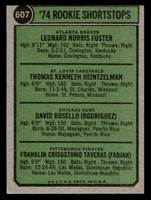 1974 Topps #607 Les Foster/Tom Heintzelman/Dave Rosello/Frank Taveras Rookie Shortstops Ex-Mint RC Rookie 